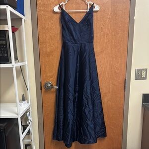 Celebrate DB Studio Elegant Navy Blue Gown Size 10 Cross Back Adjustable Straps